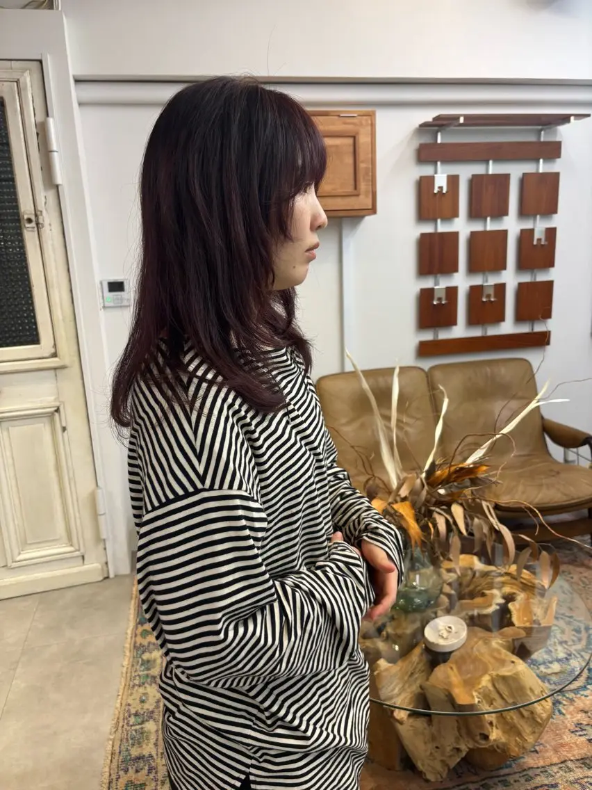 セミロング ヘアカラー sakura/抜け感 ⭐︎透明感hairのヘアスタイル