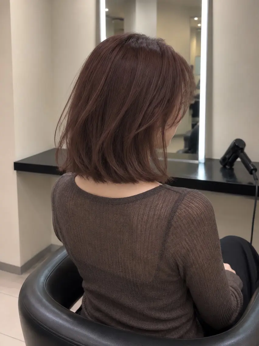 ミディアム カラー ブラウンカラー トリートメント 🌈ウルトワ水素 髪質改善naru🌈のヘアスタイル