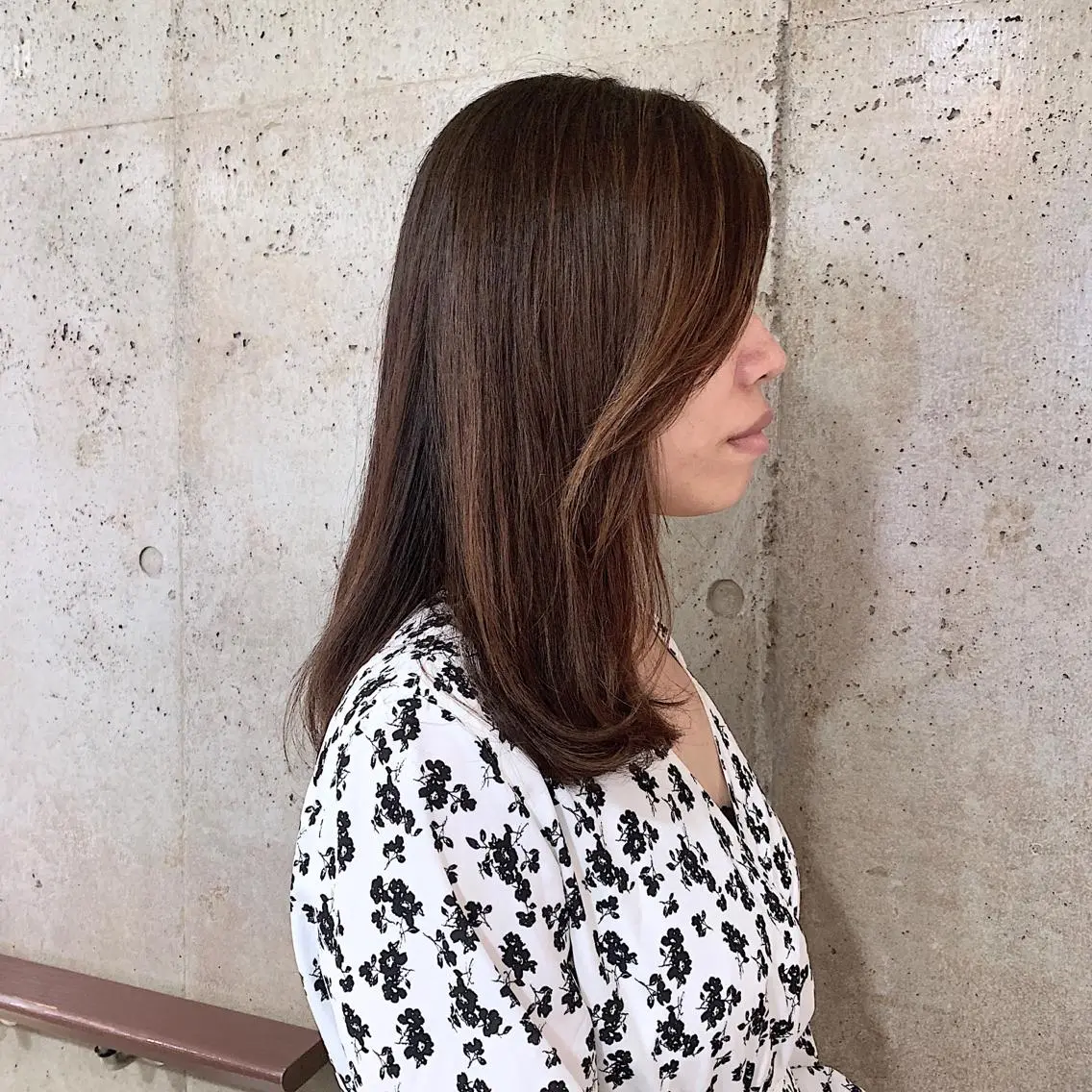 セミロング カラー ハイライトカラー ハイライト 二宮 早智子のヘアスタイル