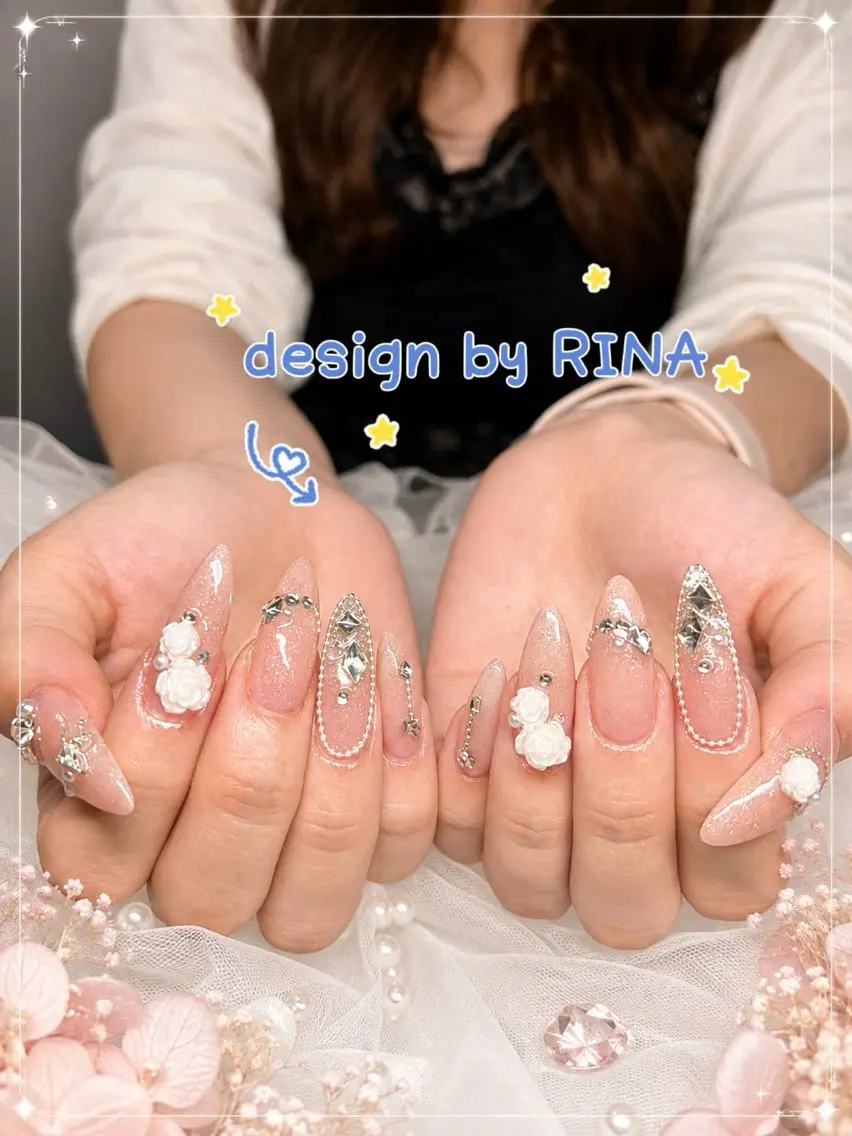 ネイル アートネイル オーロラネイル クリアネイル 長さ出し フレンチネイル ハンドネイル HOT Nail Salonのネイルデザイン