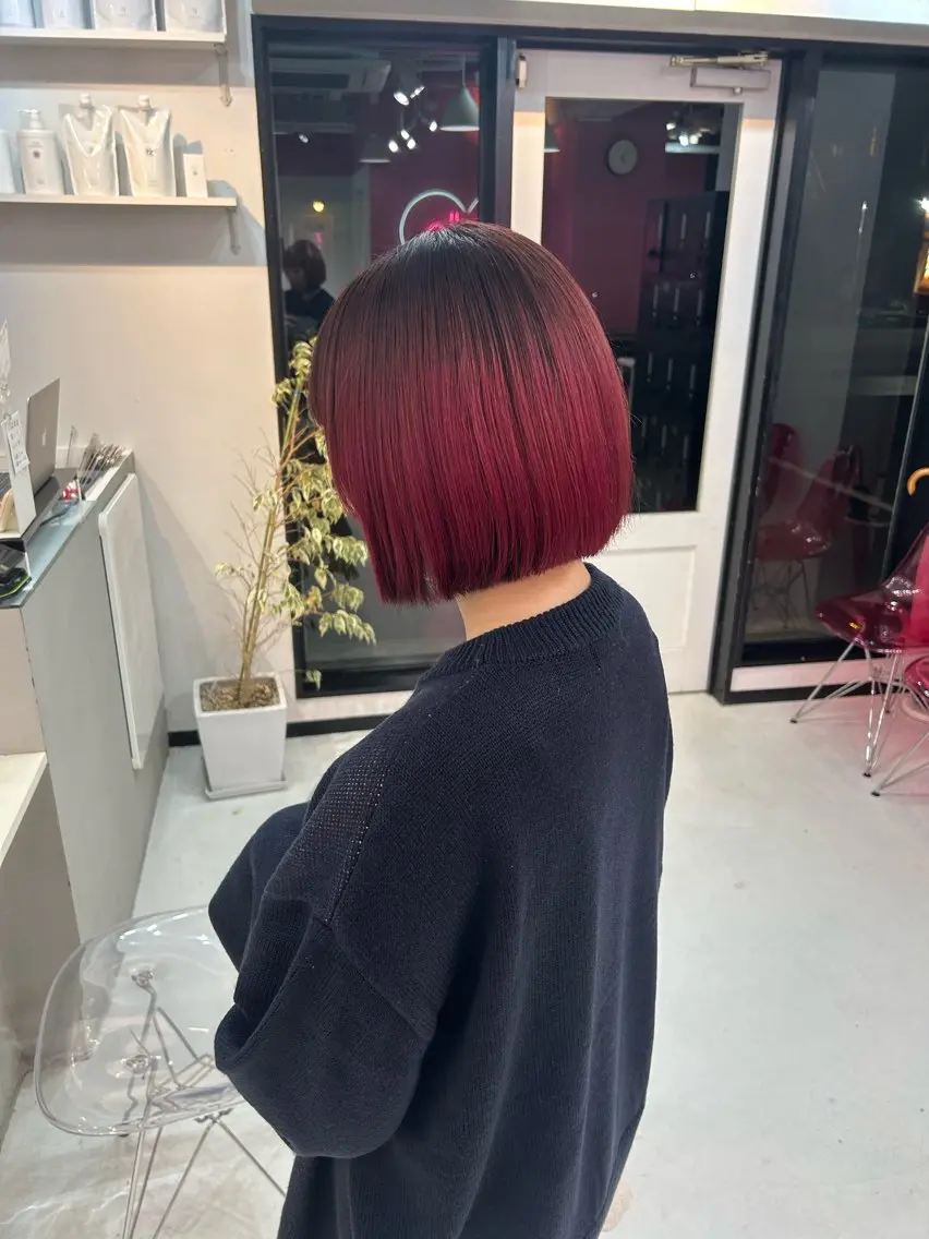 ショート カラー ブリーチ ブラウンカラー ピンクカラー カット ヘアカラー トリートメント 弓矢 叶のヘアスタイル