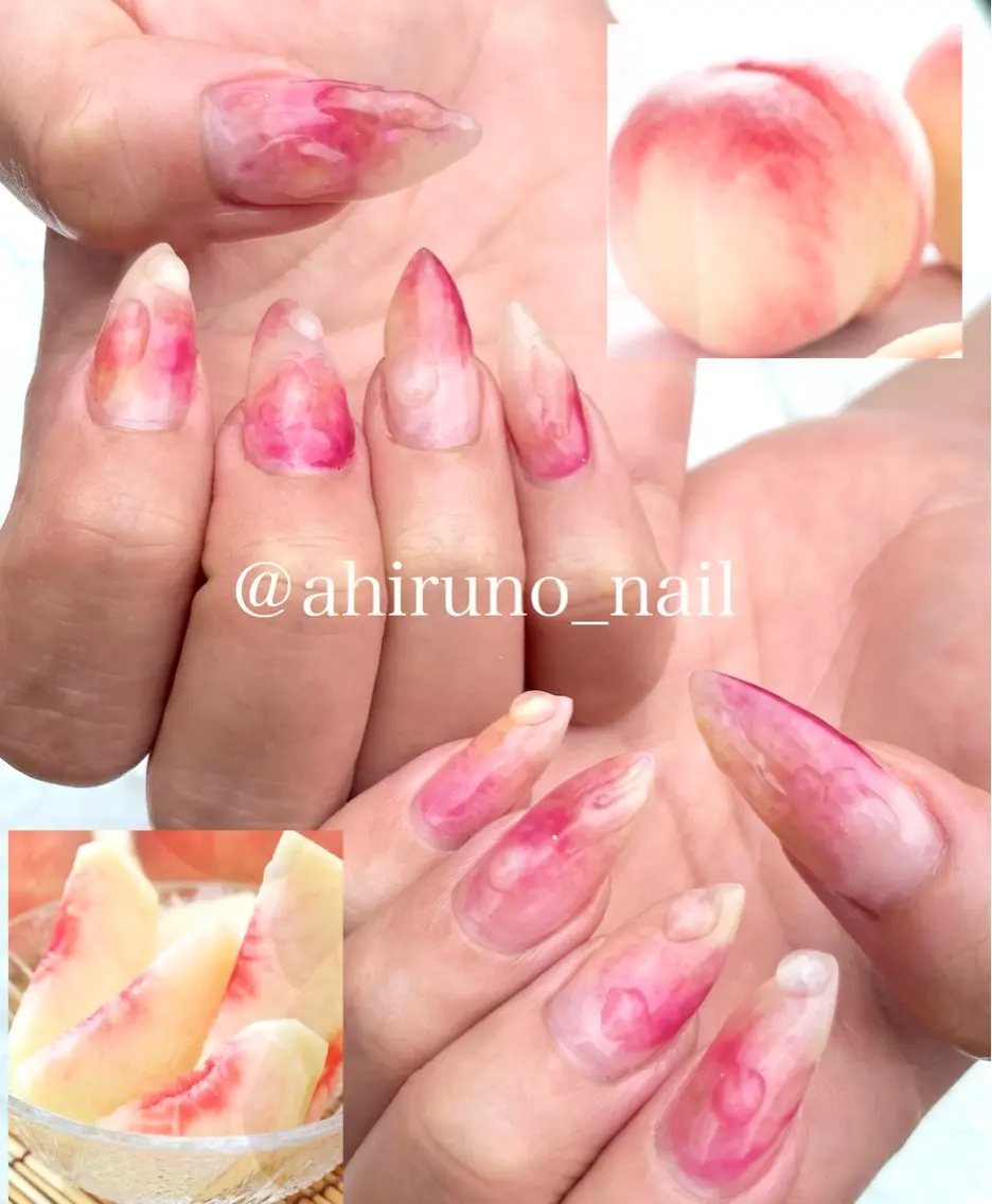 ネイル 長さ出し ロングネイル ピンク ハンドネイル 東京あきる野市ネイル ✿ ｙｕiのネイルデザイン