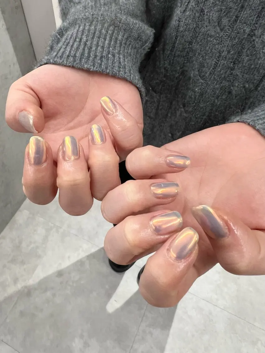 ネイル オーロラネイル フラッシュネイル ジェルネイル 韓国ネイル メンズネイル Bana_ Nailのネイルデザイン