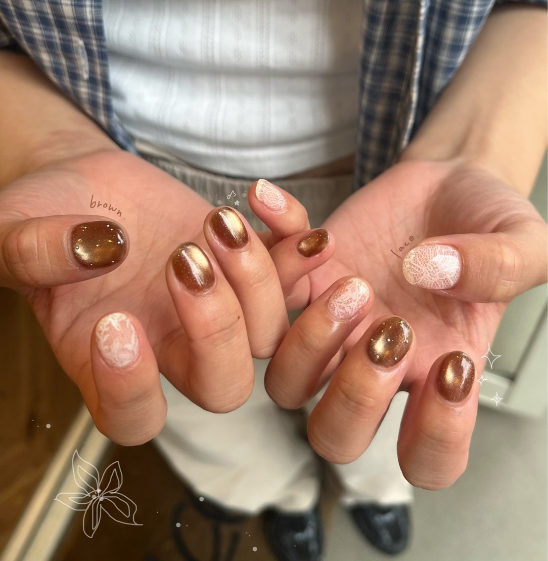 ネイル レース シルバー ハンドネイル AT.1011/ ハルカのネイルデザイン