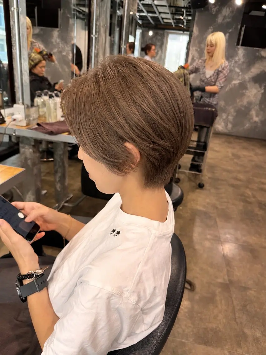 ショート カット ヘアカラー トリートメント ヘッドスパ ヘアセット 🩵必ず可愛く ボブ／ショート🩵のヘアスタイル