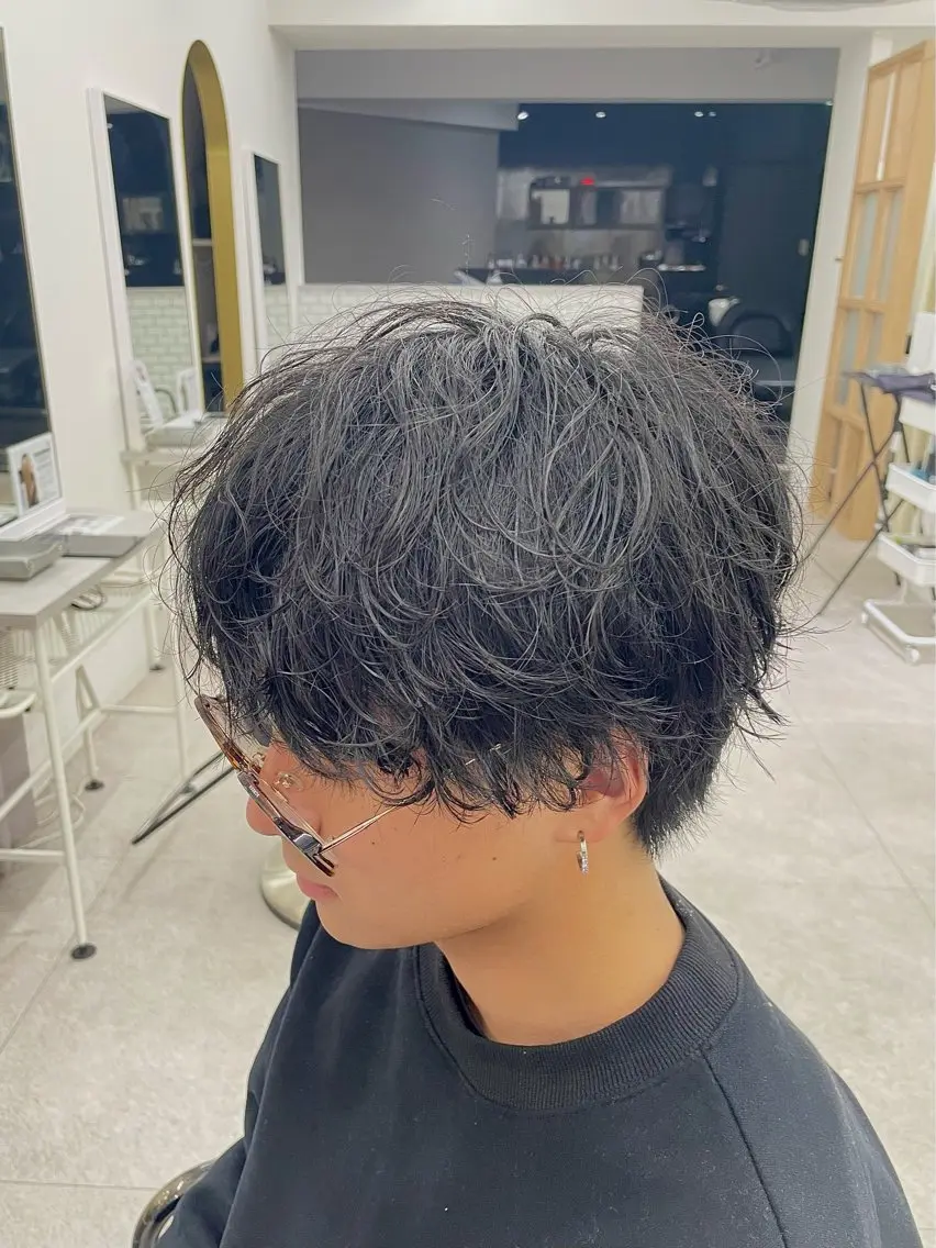 ミディアム パーマ メンズ ミディアムパーマ メンズパーマ カット パーマ メンズ特化 /KAKERUのヘアスタイル