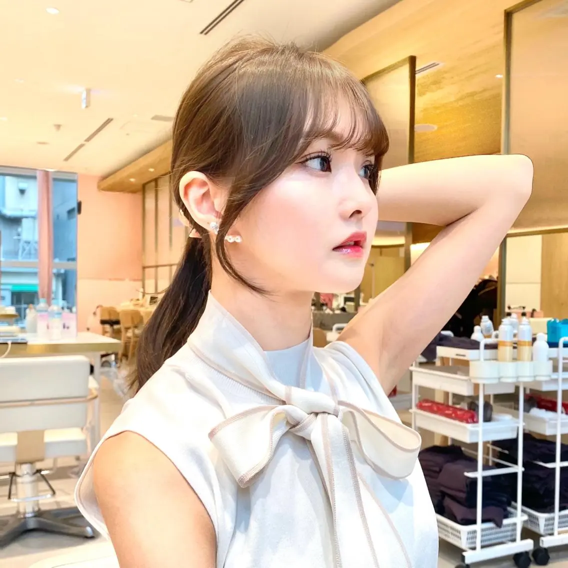 セミロング 顔周りカット カット ヘアカラー トリートメント 韓国くびれレイヤー 🇰🇷はづきのヘアスタイル
