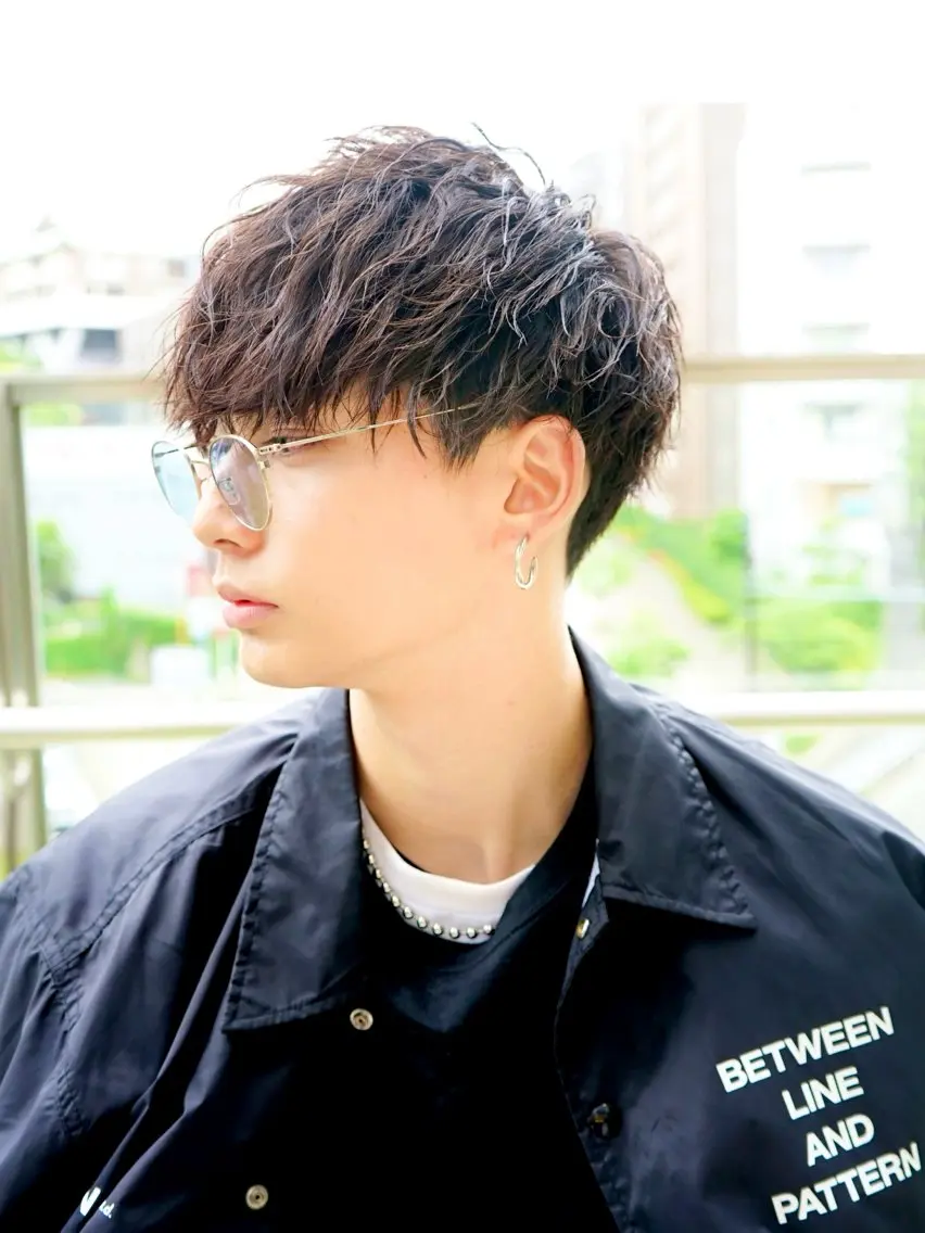 パーマ メンズ マッシュ メンズパーマ ニュアンスパーマ カット パーマ 🌞塙　湧貴🌞 スパイキーショートのヘアスタイル