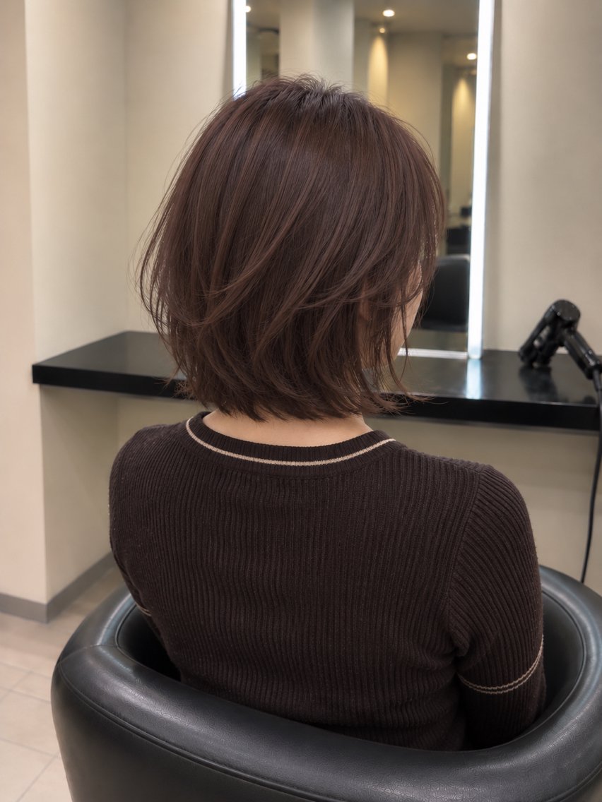 ミディアム カラー ブラウンカラー トリートメント 🌈ウルトワ水素 髪質改善naru🌈のヘアスタイル