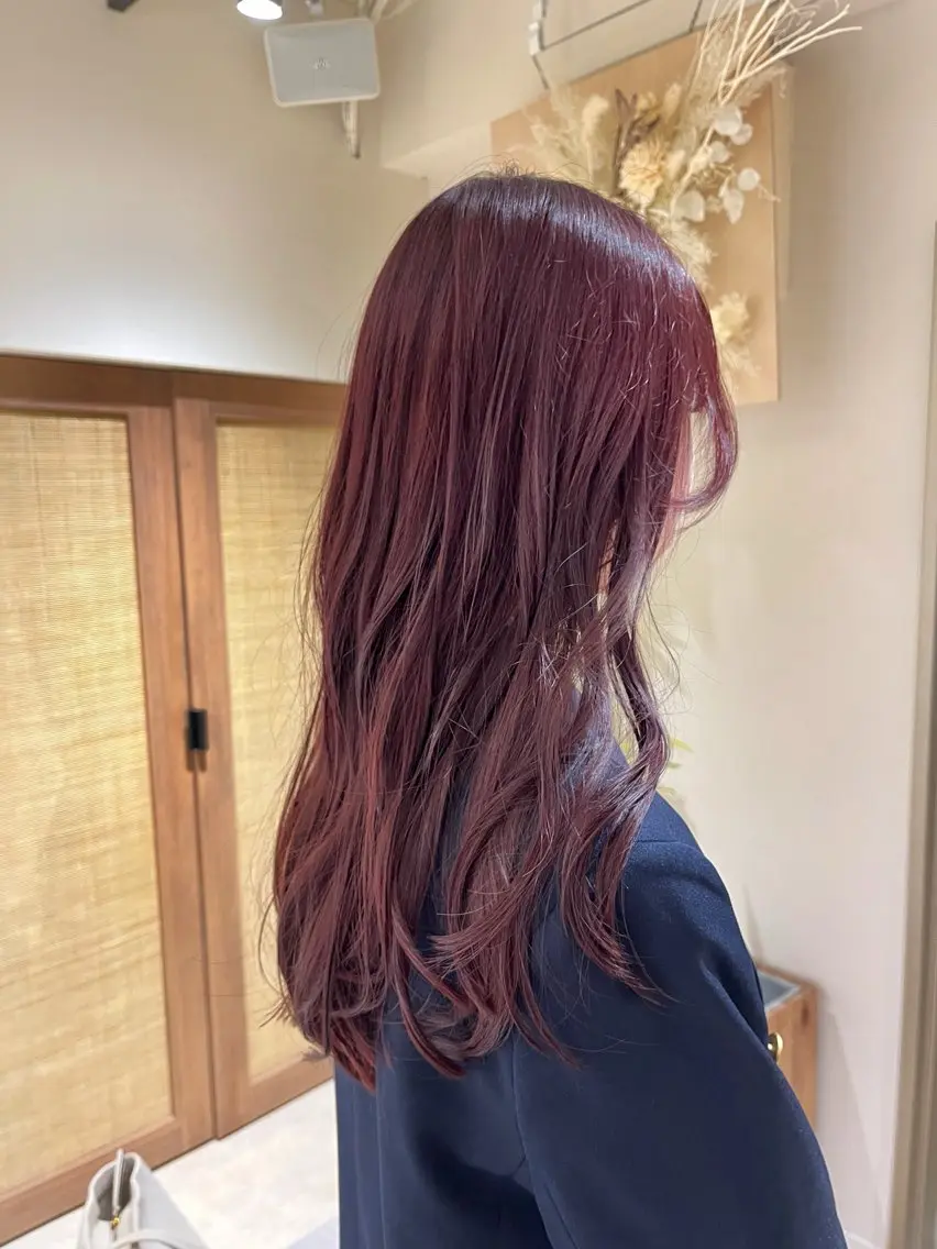 ロング カラー ブリーチ ダブルカラー ブリーチなしカラー ピンクカラー ヘアカラー KANO🌷 艶カラーのヘアスタイル
