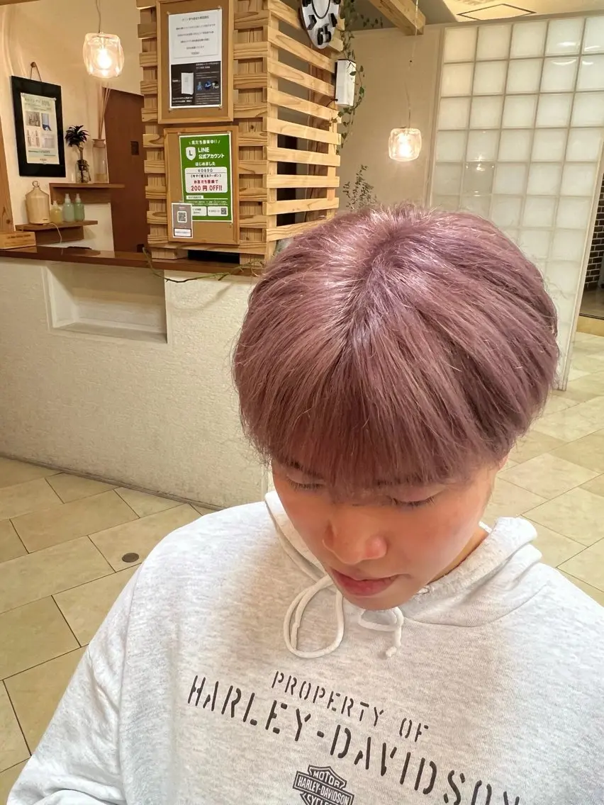 カラー メンズ メンズブリーチ ブリーチ ピンクカラー 吉澤大和 カット/カラーのヘアスタイル