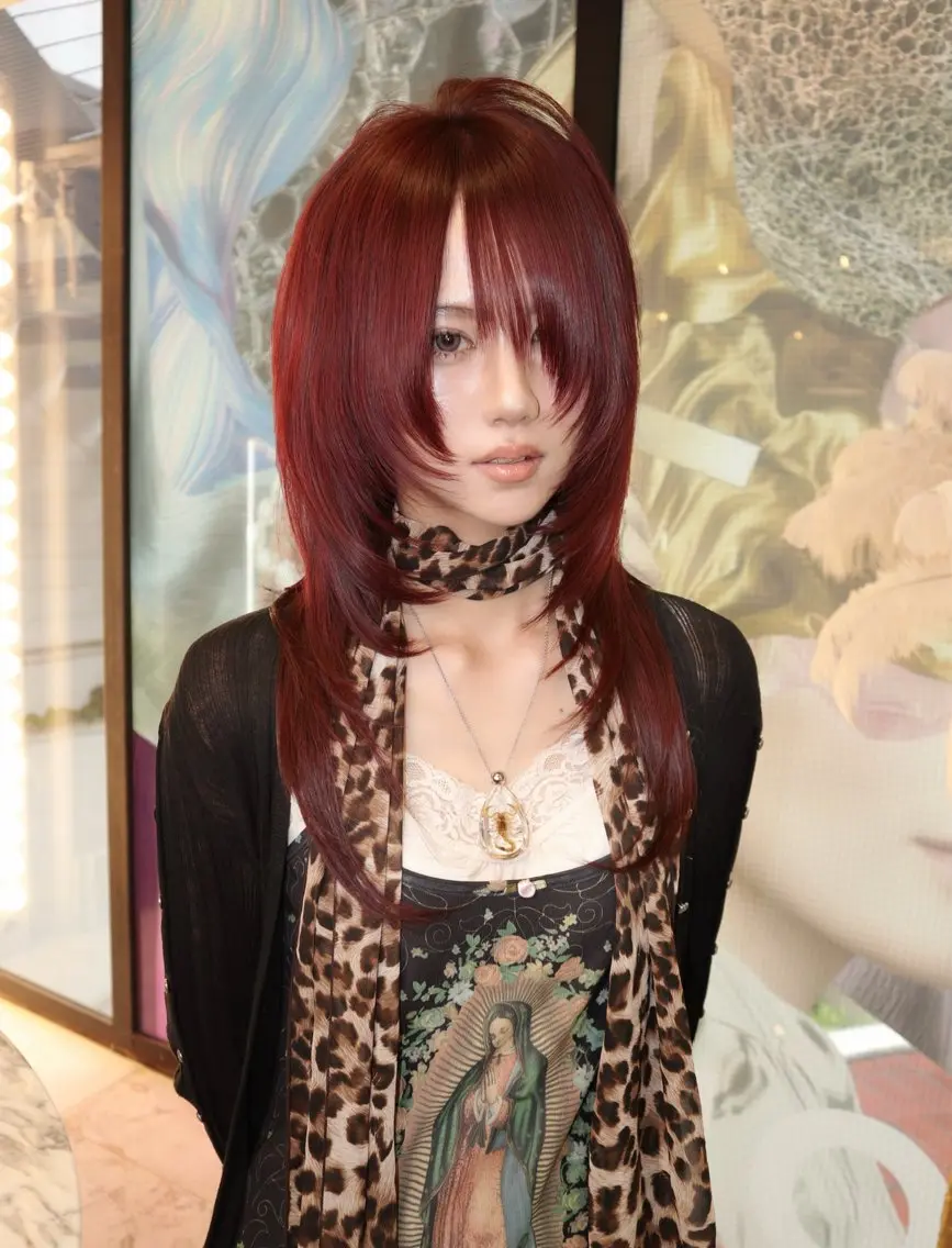 ロング ヘアカラー トリートメント ヘッドスパ ヘアセット HARUNA/デザイ ン/レイヤー˖ ࣪のヘアスタイル