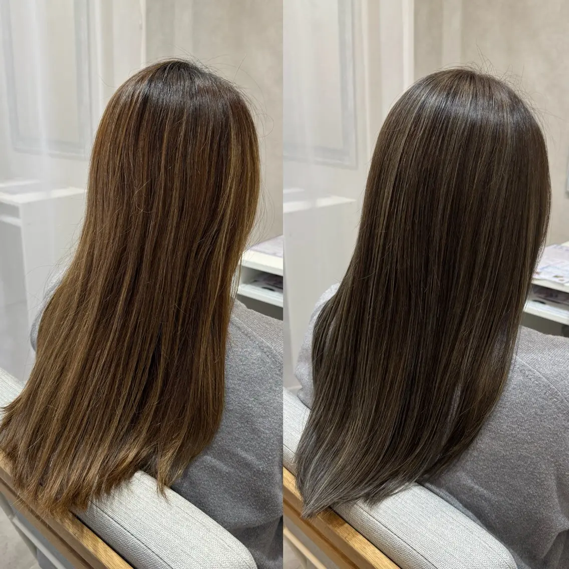 ロング カラー ハイライトカラー ハイライト カット ヘアカラー トリートメント 艶髪/白髪ぼかし ヘッドスパ/大野結菜のヘアスタイル