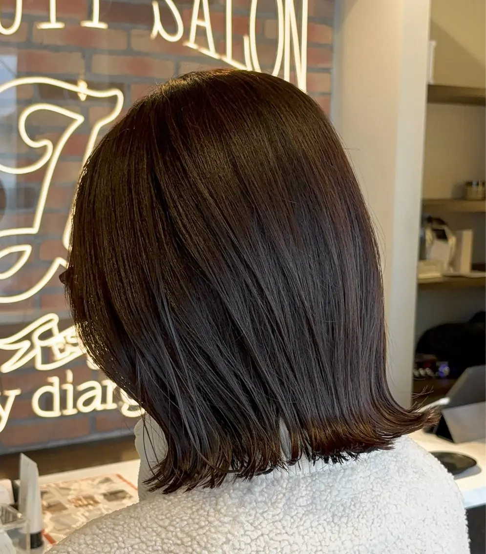 ミディアム ボブ カット ヘアカラー トリートメント miyu/ヘアセット ブリーチモデル募集中のヘアスタイル