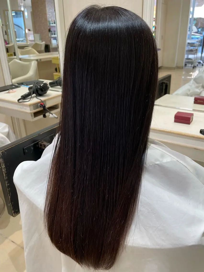 ロング カット 縮毛矯正 カジサ ケイコのヘアスタイル