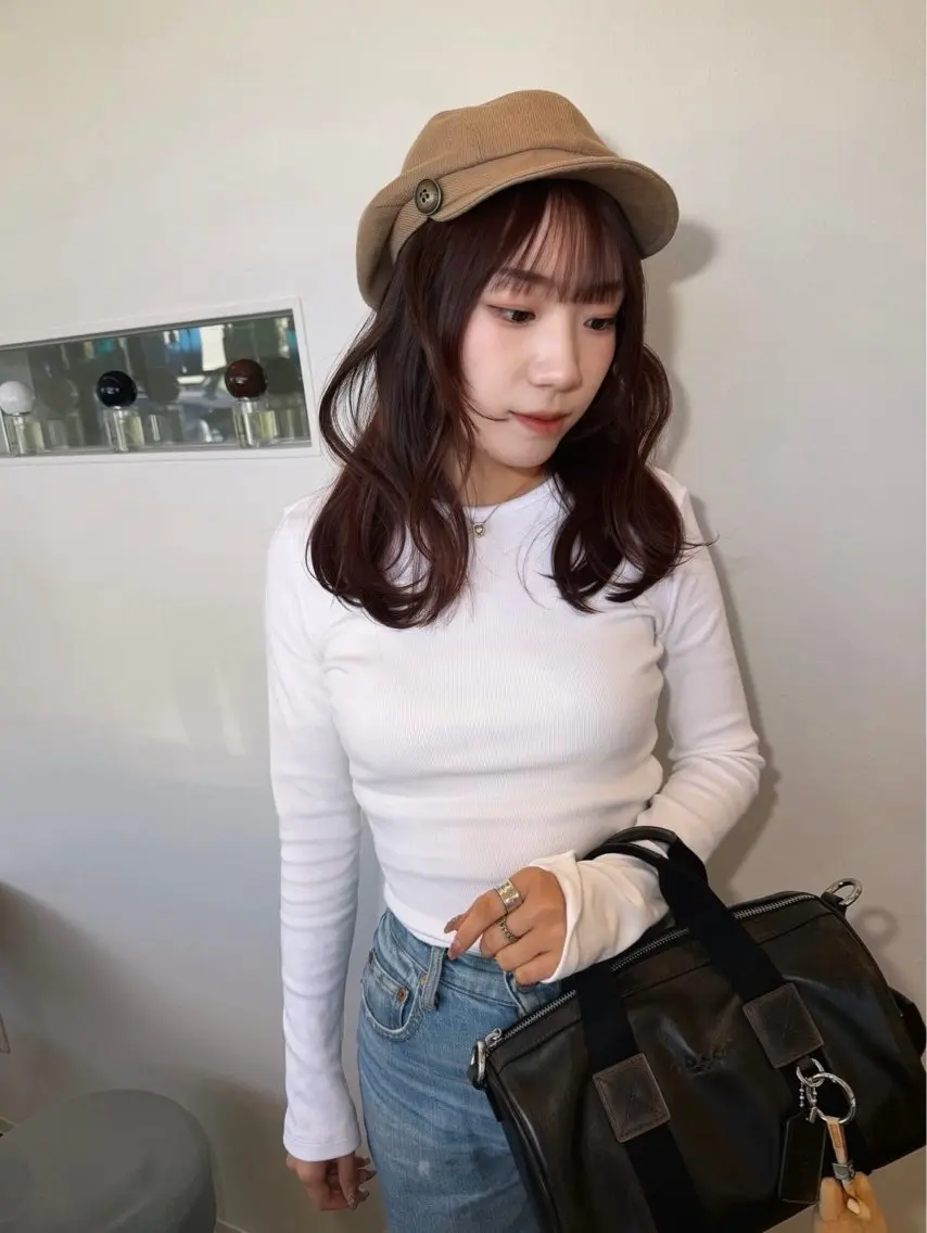 ミディアム カット ヘアカラー トリートメント テラダ ユウシンのヘアスタイル