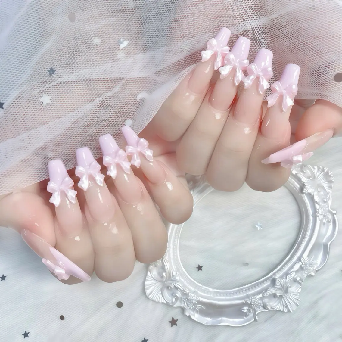 ネイル チークネイル 長さ出し フレンチネイル ジェルネイル グラデーション ハンドネイル THANHTHANH NAILのネイルデザイン