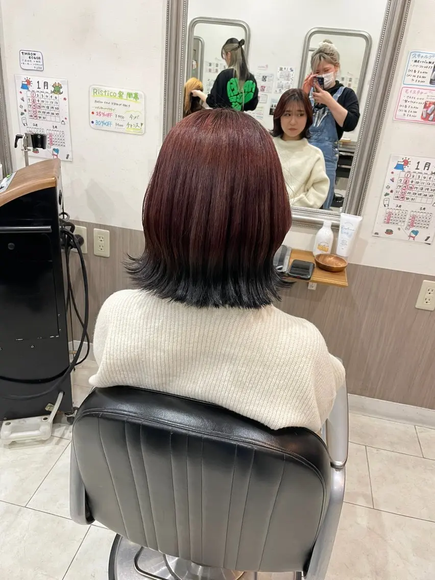 ミディアム カラー ブリーチ ブルーカラー ピンクカラー ヘアカラー Hikari 髪質改善🩵ᩚ🫧のヘアスタイル