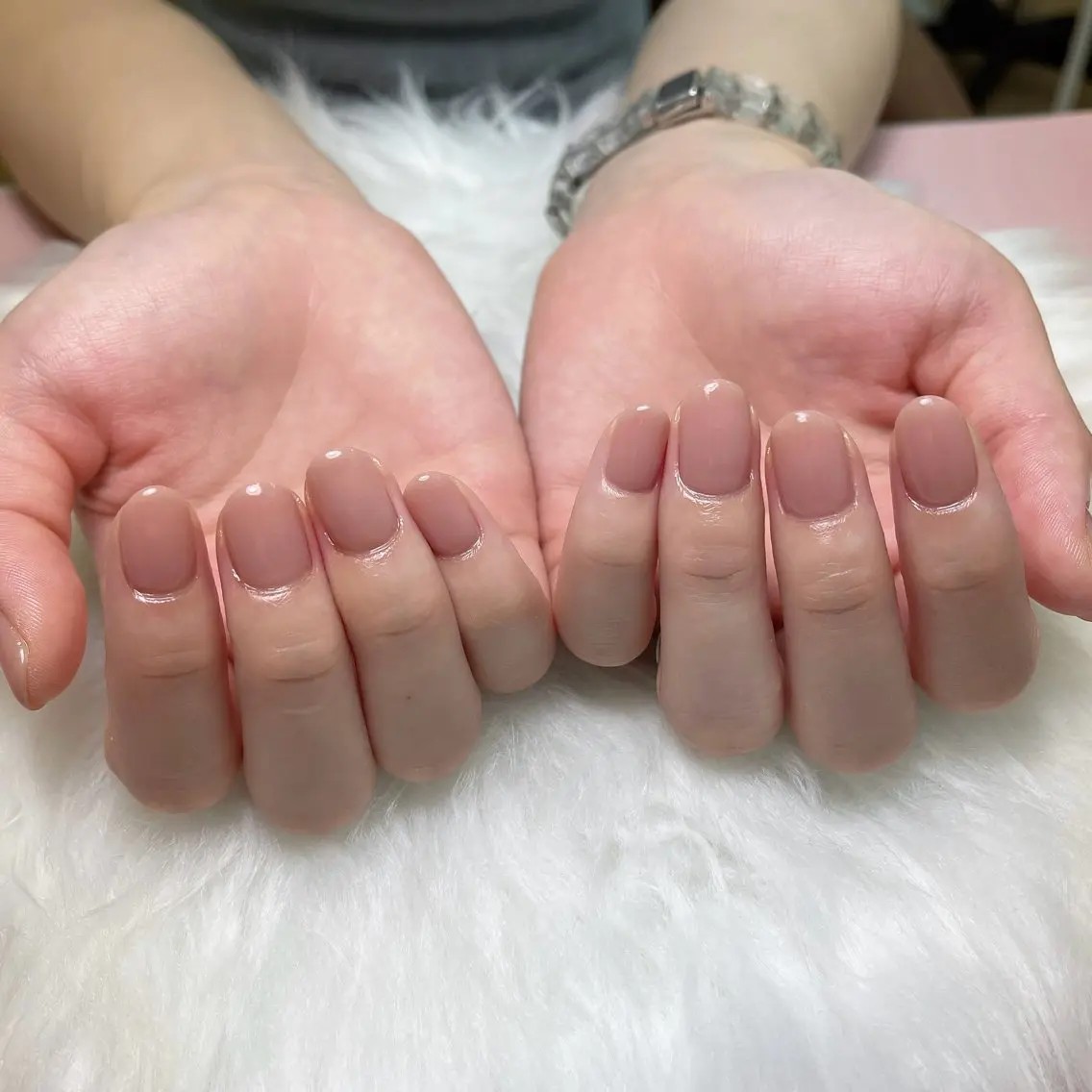 ネイル ワンカラーネイル ピンク ピンクベージュ ハンドネイル CELETA 杉本のネイルデザイン