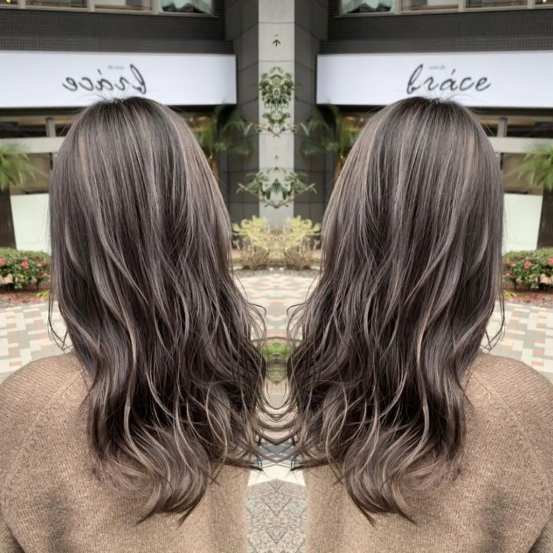 ミディアム ハイライト レイヤー×縮毛矯正 深見 拓のヘアスタイル