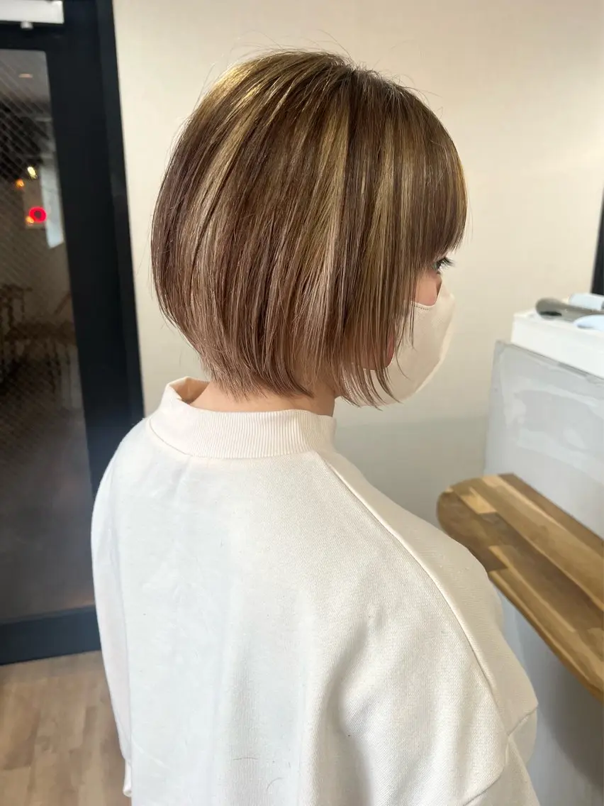 ショート ショートボブ ボブ 伸ばしかけ ショートヘア カット ヘアカラー トリートメント 🌱小顔魅せショート 髪質改善カラー/泉綺のヘアスタイル