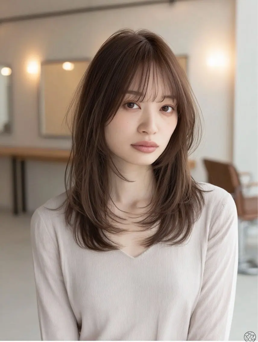 ロング 縮毛矯正 絶対綺麗な暖色カラー 🎯あります✨増渕✨のヘアスタイル