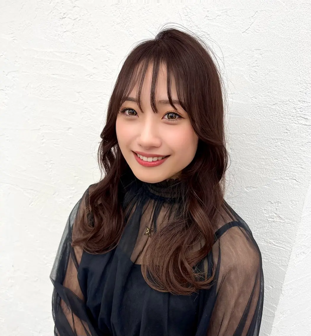 ロング 顔周りカット 梶 久菜乃のヘアスタイル