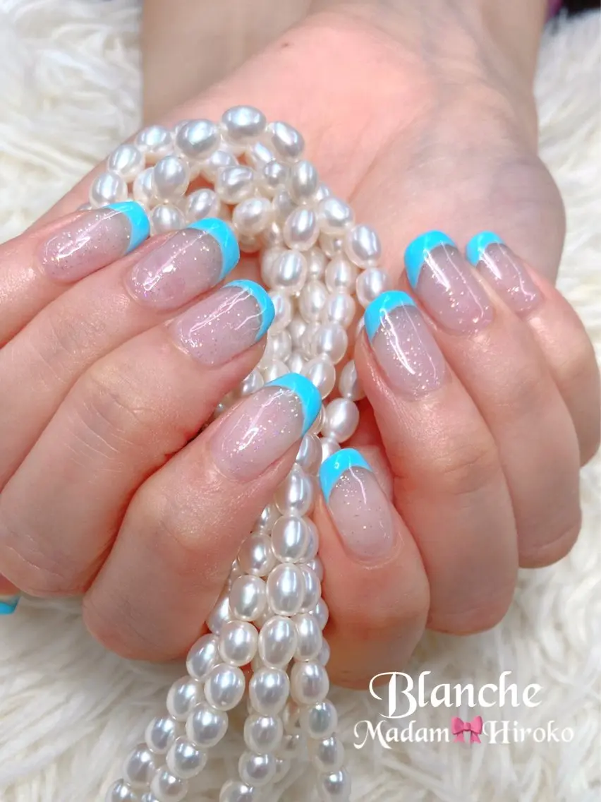 ネイル フレンチネイル ラメ(グリッター) Lianネイル 寛子Lianのネイルデザイン