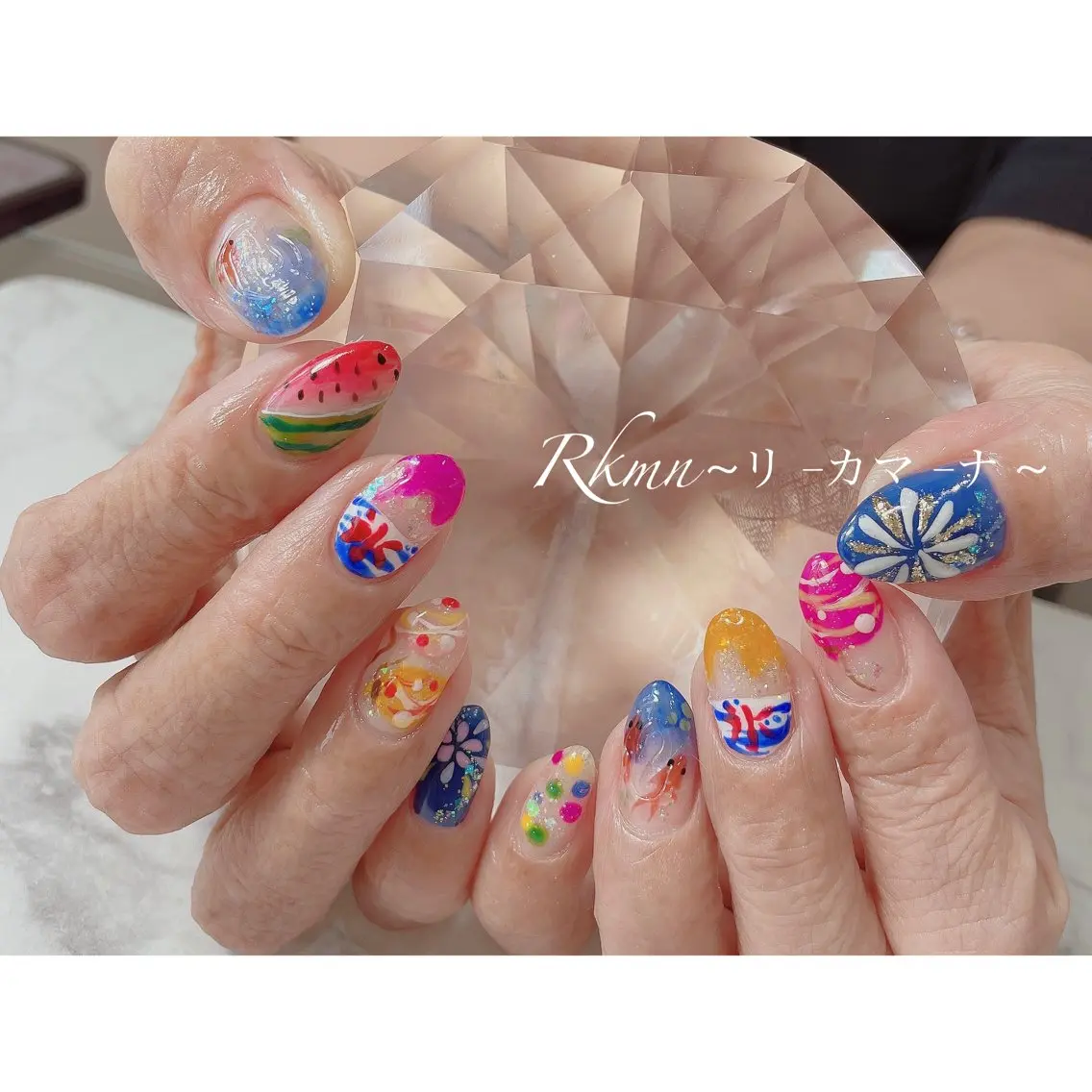 ネイル アートネイル 春ネイル ハンドネイル フットネイル ハンドケア Rkmn ~リ-カマ-ナ~のネイルデザイン