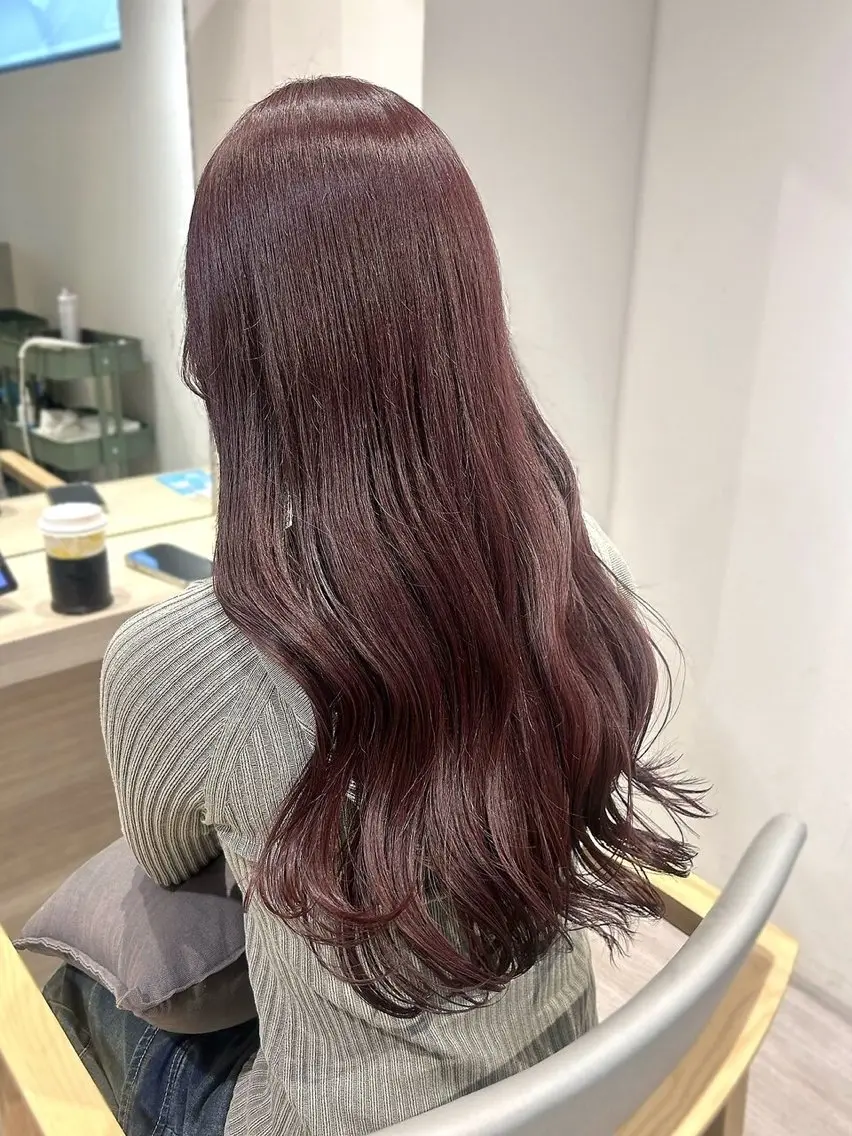 ロング カラー ブリーチ ラベンダーカラー ブリーチなしカラー ピンクカラー ピンクラベンダー lovest sayanaのヘアスタイル