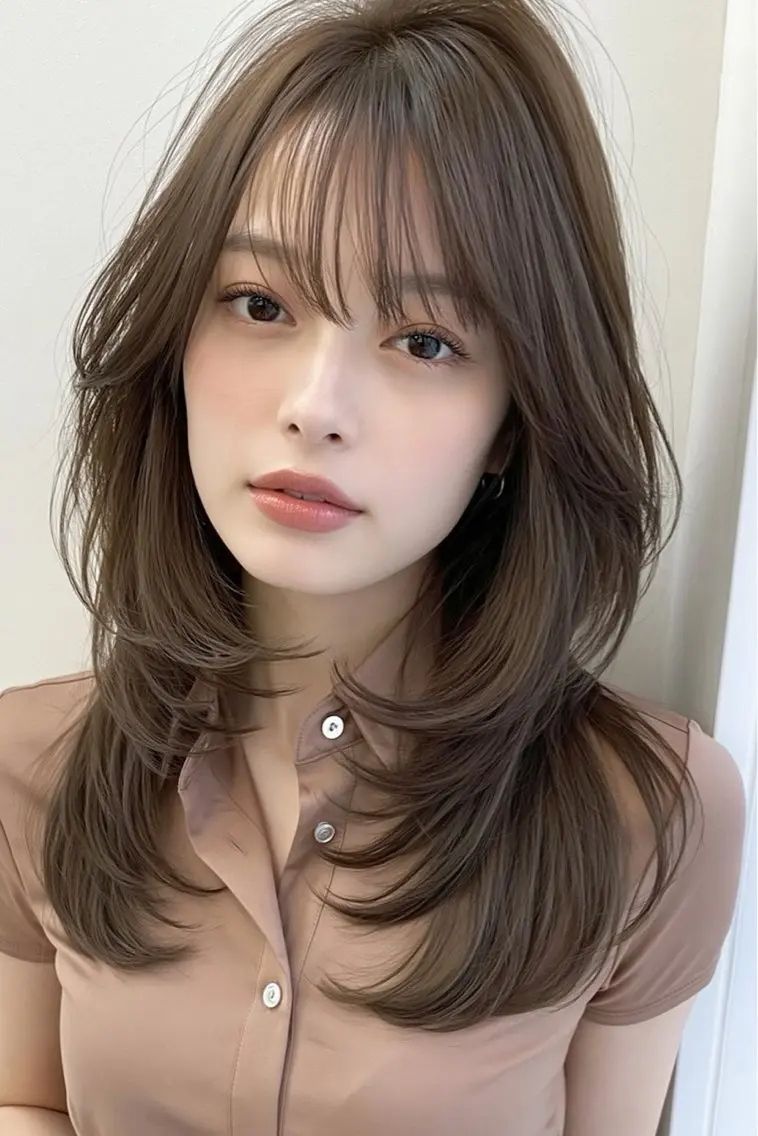 ロング バタフライレイヤー/ ニシトモユキのヘアスタイル