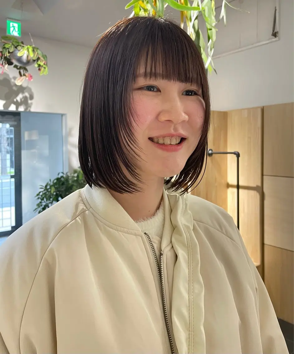ミディアム カラー ブラウンカラー ボブ レイヤーカット カット ヘアカラー miyu 🦕のヘアスタイル