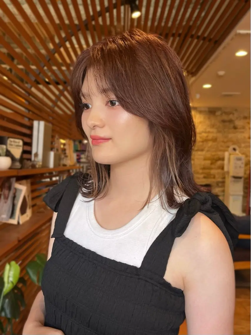 ミディアム ヘアカラー YUI🍊 ボブ/レイヤーカットのヘアスタイル