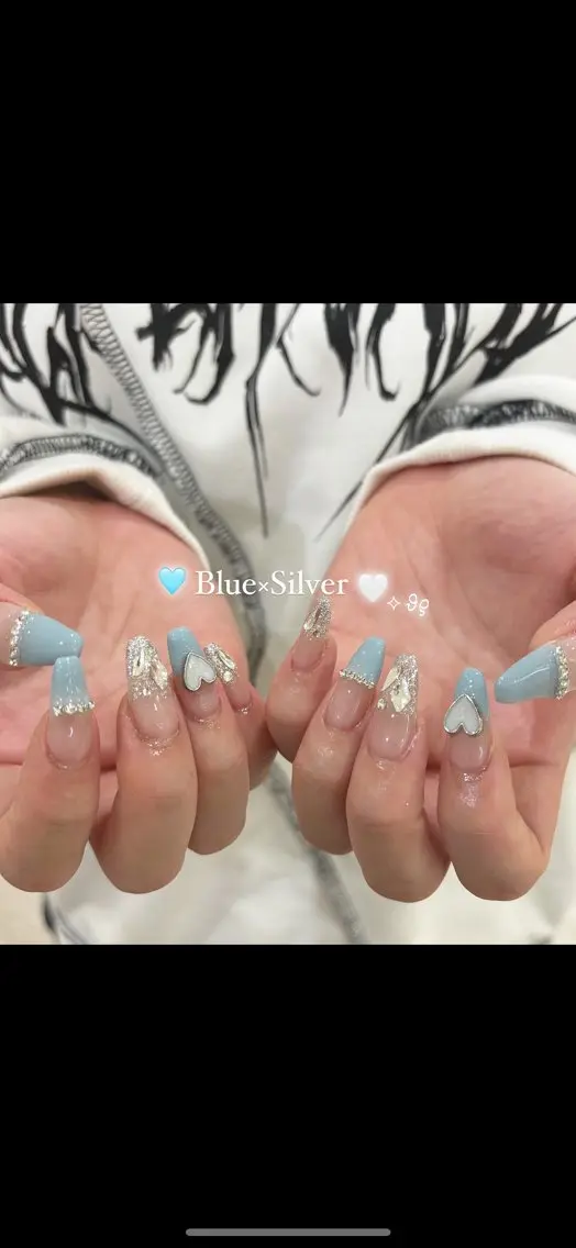 ネイル ブルー ハンドネイル beautiful meみくのネイルデザイン