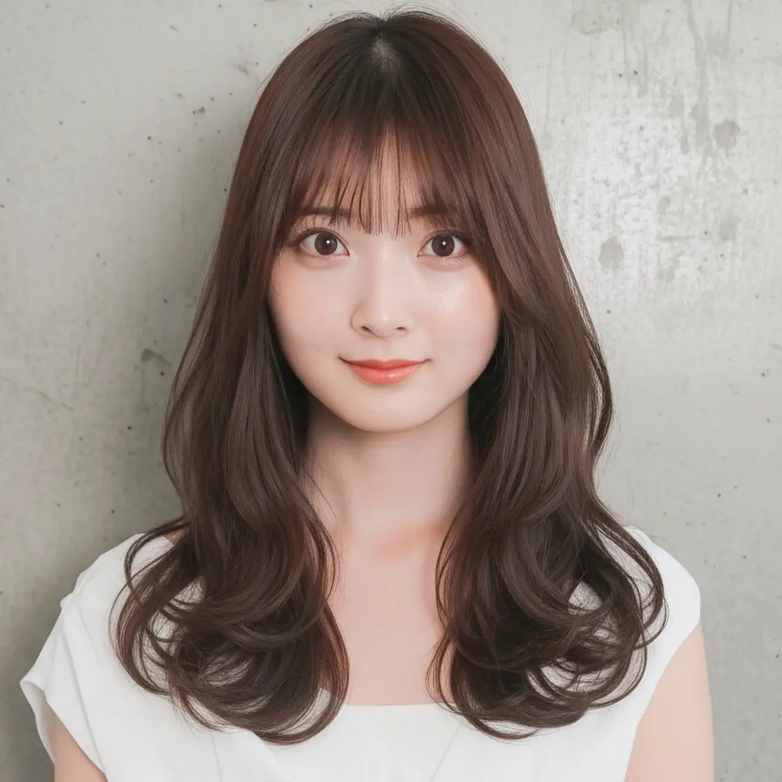 セミロング カット ハッシュカット 田窪珠妃のヘアスタイル