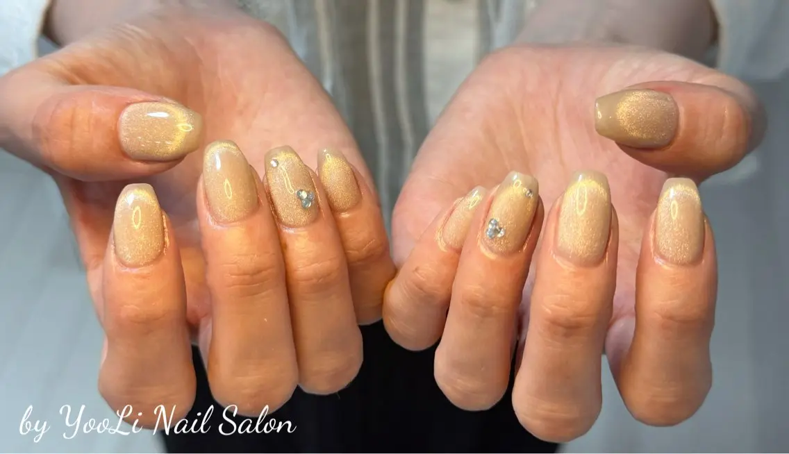 ネイル アートネイル オーロラネイル チークネイル フレンチネイル ガラスフレンチ ハンドネイル 🎀🎀YooLi Nail Salonのネイルデザイン