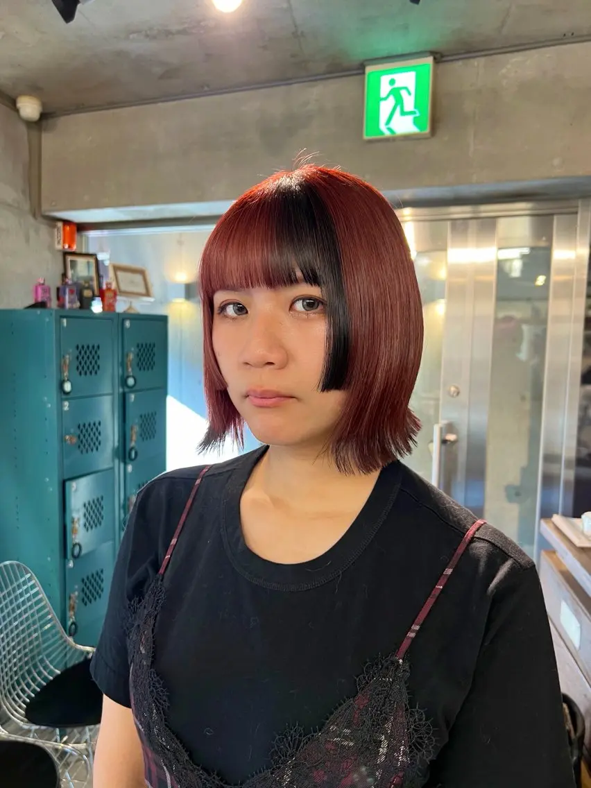 ショート ボブ ヘアカラー 土田かほ/本日🈳 透明感カラー🍃のヘアスタイル