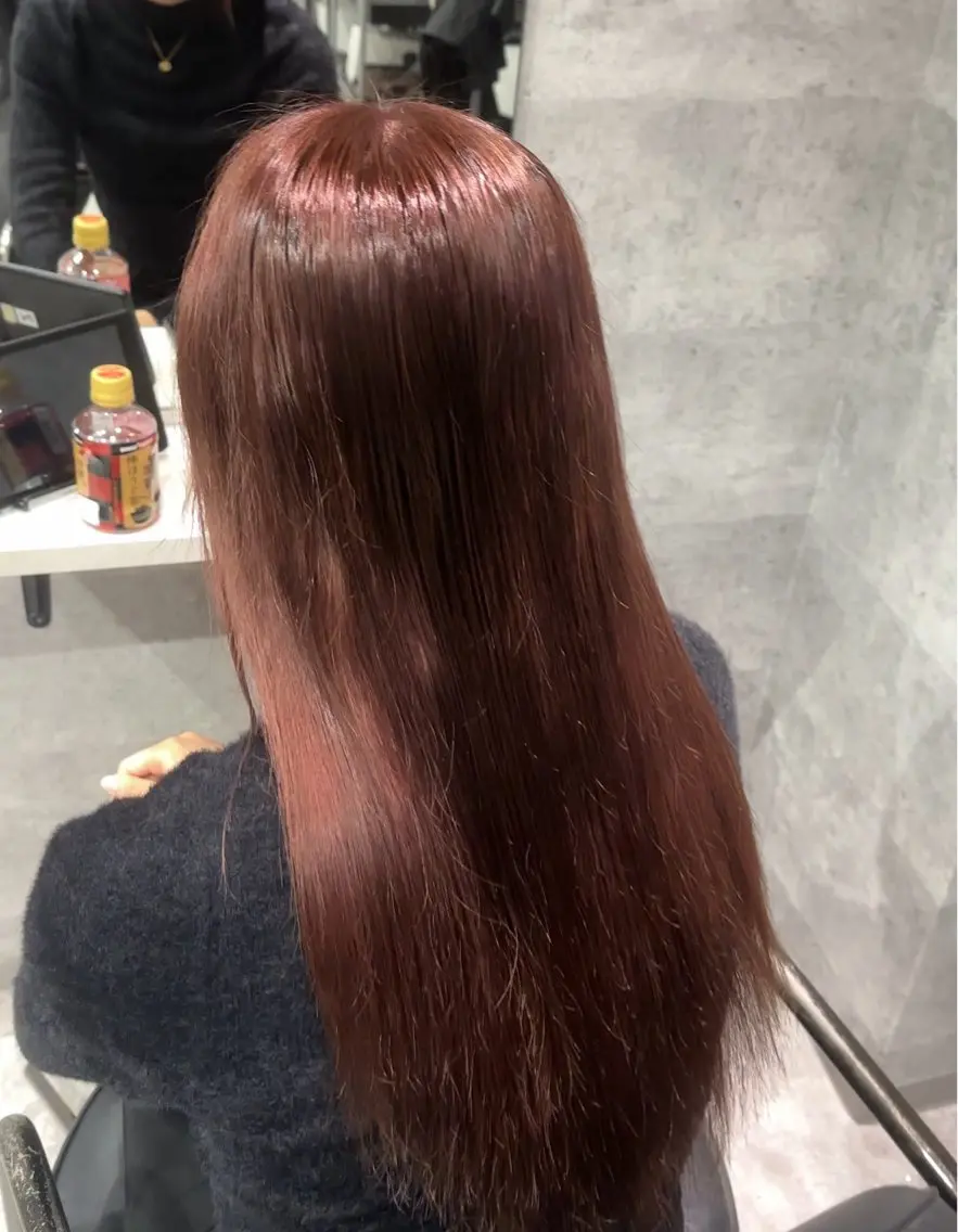 セミロング カラー セミロングパーマ ブリーチ ブラウンカラー ピンクカラー ピンクブラウン _white難波店 .ヒナ🦋のヘアスタイル