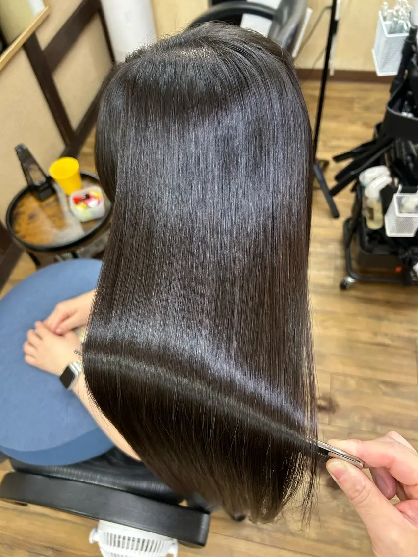 ロング パーマ 髪質改善 みやたゆうき 髪質改善講師のヘアスタイル