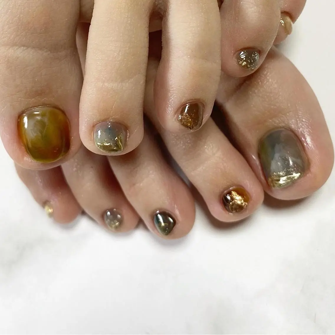 ネイル フットネイル ニュアンスネイル ameria meguのネイルデザイン