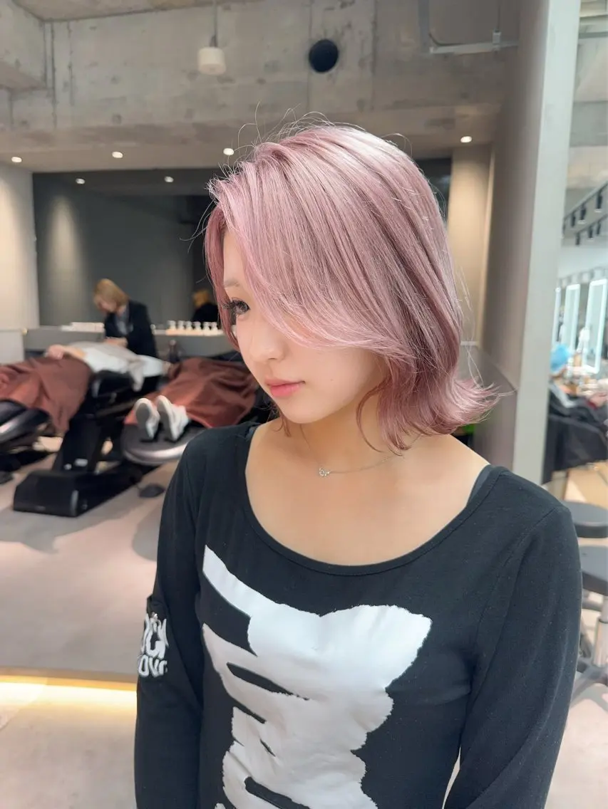 ミディアム カラー ヘアアレンジ ヘアカラー トリートメント ARIA💎縮毛矯正 ブリーチ💎複雑履歴のヘアスタイル