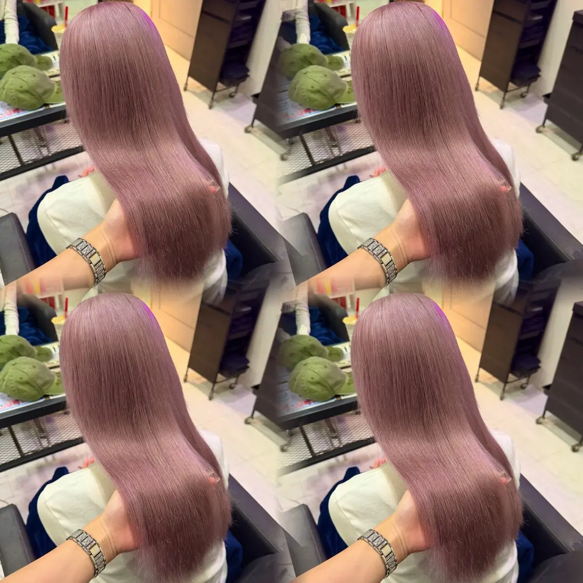 ロング カラー ヘアカラー トリートメント 🦋REISA🦋 エクステ×ハイトーンのヘアスタイル
