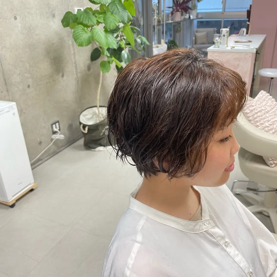 ショート カラー パーマ カット パーマ トリートメント 坂本 沙也加のヘアスタイル