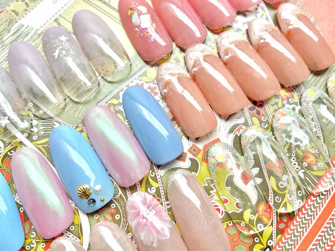 🎀8月平日限定💛サンプル1000種以上から選べる💛デザインコース【ハンド】カラー変更可◎　オフ無　¥5050の写真