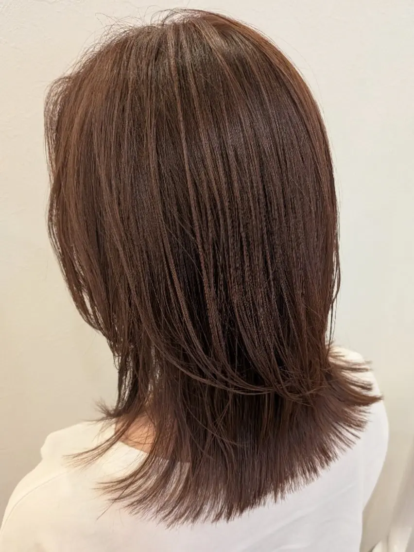 セミロング 顔まわりレイヤー 顔周りカット レイヤーカット hair＆make Lokahi リホのヘアスタイル