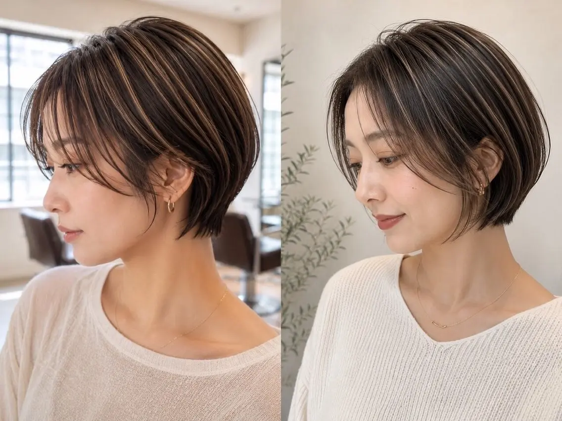ショート カラー ハイライトカラー ハイライト ヘアカラー 恵比寿/KOTA/ ボブ/髪質改善のヘアスタイル