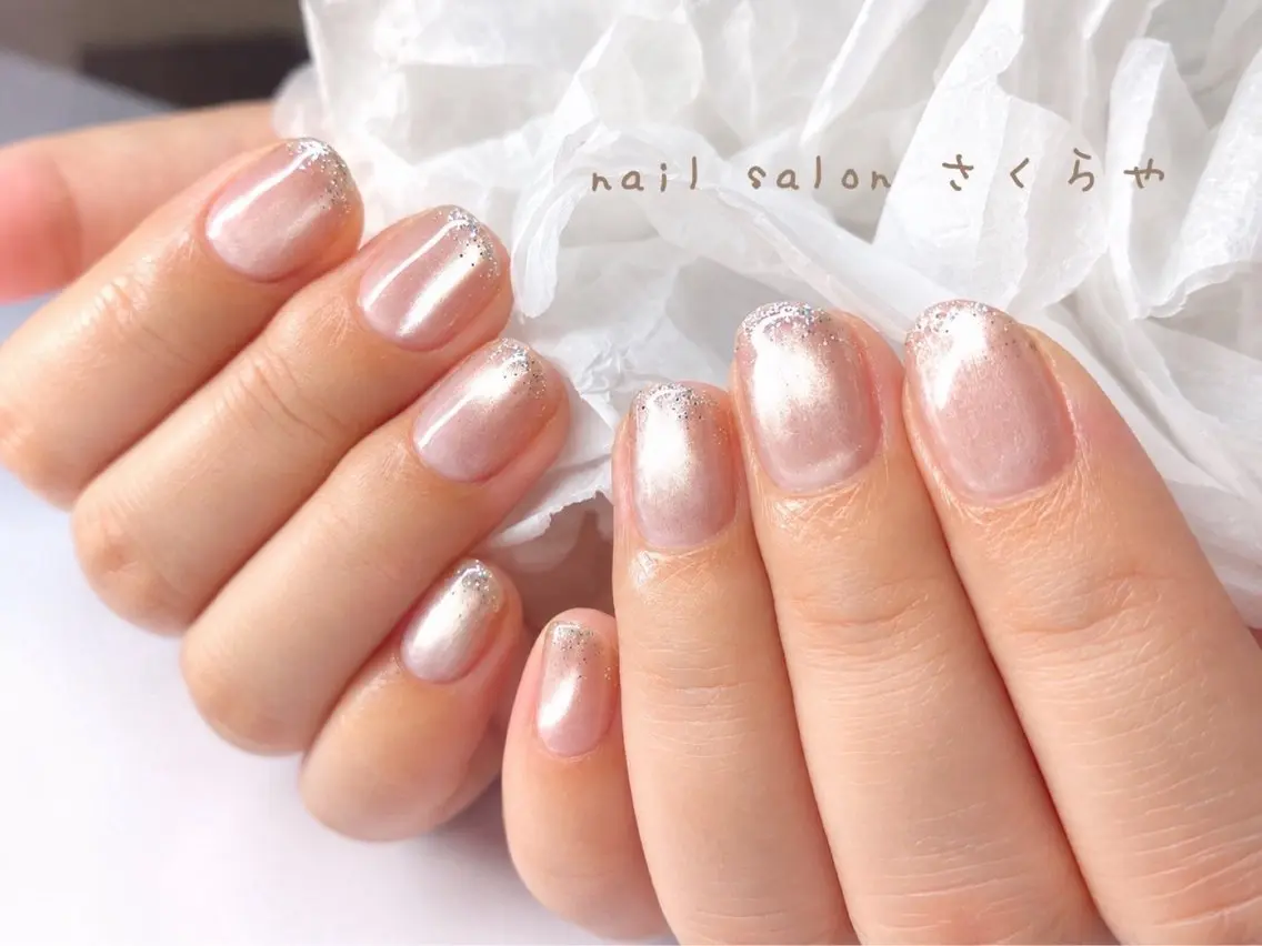 ネイル ジェルネイル キラキラネイル ラメ(グリッター) マグネットネイル さくらや❤ パラジェル使用のネイルデザイン