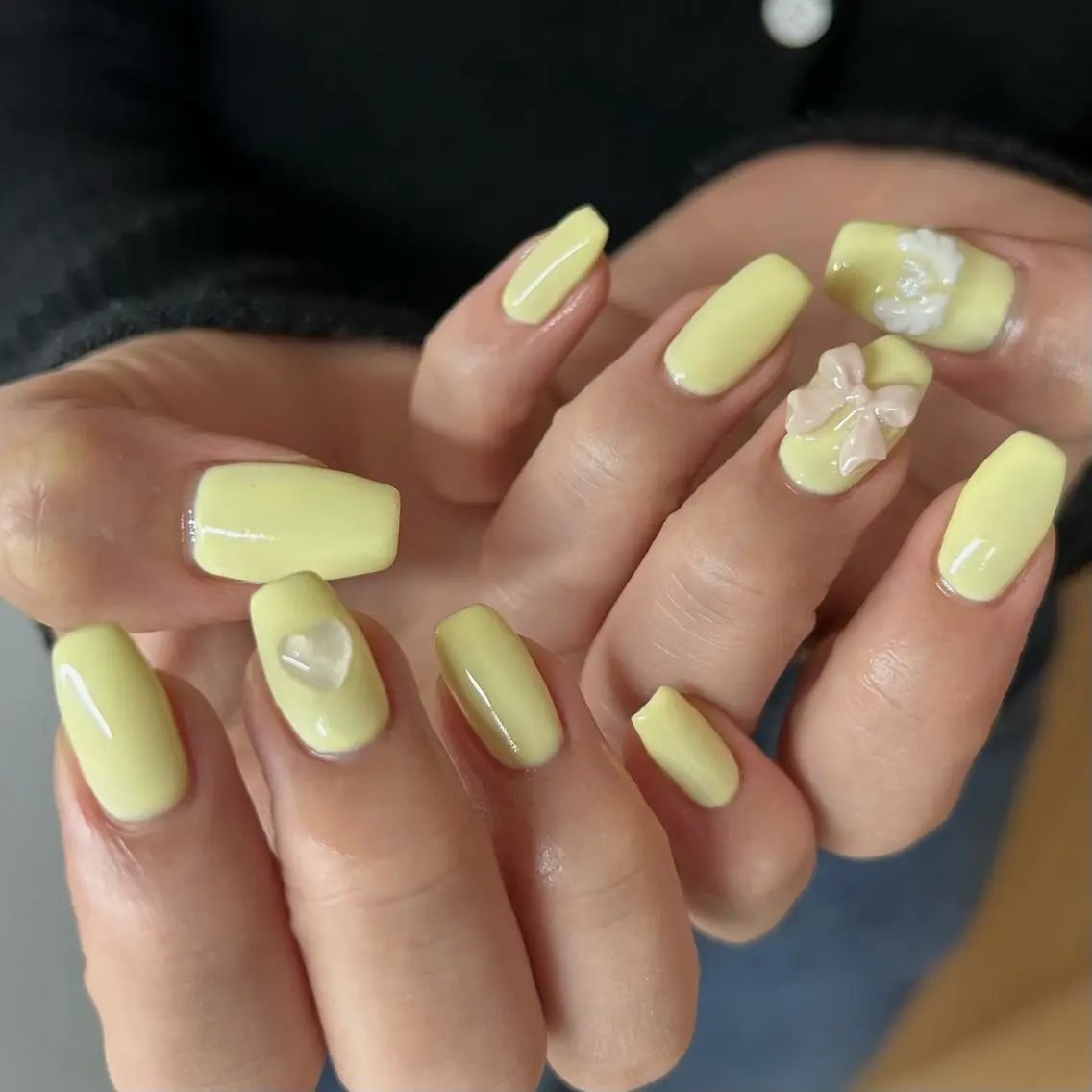 ネイル ハート リボン yumi 溝の口nailのネイルデザイン