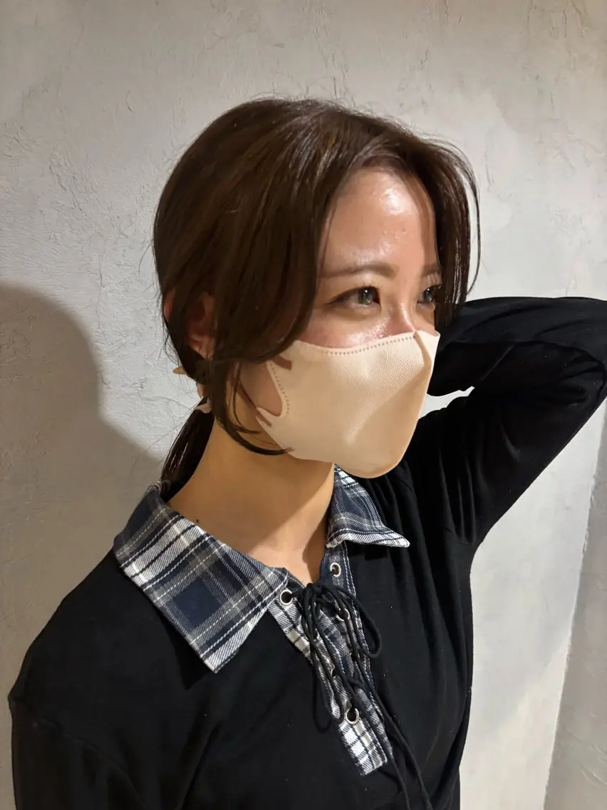 ロング カラー ベージュカラー ヘーゼル 顔周りカット MAKI/名駅/ セット/透明感カラーのヘアスタイル