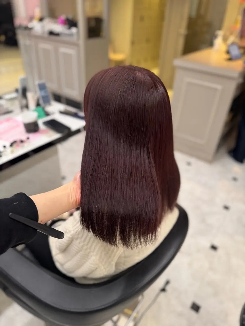 ロング ヘアカラー トリートメント ヘッドスパ ヘアセット ♥️韓国風透明感 暖色misa♥️のヘアスタイル